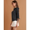 Allegra K Women's Vintage 3/4 Sleeve Boat Neck Ruffled Dots Print Blouse - 4 of 4