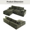 98.4" L-Shaped Corduroy Sectional Sofa, Soft 4-Seater Couch with Removable Cover, Easy Assembly for Living Room-3irtyhousy - 4 of 4