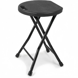 GustoWave Portable Folding Chair with Handle, Heavy Duty Round Fold Stool Chair with 500lbs Capacity for Adults, 18 Inch Foldable Stool - 1 of 4