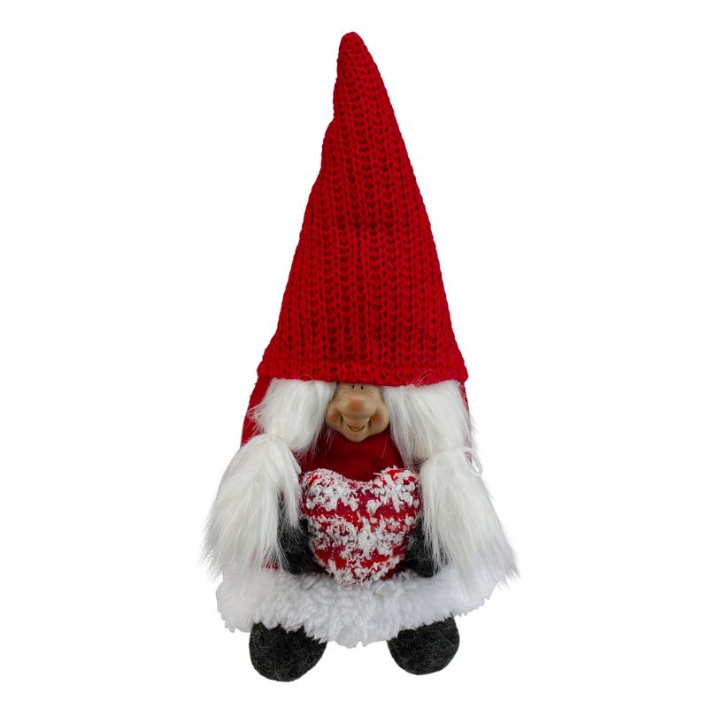 Northlight 13.5" Smiling Woman Gnome Table Top Figure - Red/Gray, 1 of 6