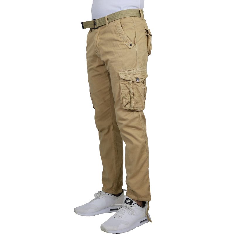 Galaxy By Harvic Men's Garment Dyed Cargo Pants With Belt, 1 of 5