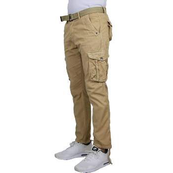 Galaxy By Harvic Men's Garment Dyed Cargo Pants With Belt