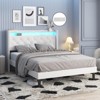 Velvet Upholstered Bed Frame with Lights, Charging Station and Storage - 3 of 4