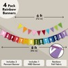 Blue Panda 8 Feet Rainbow Happy Birthday Banner with 3 Colorful Felt Pennant Flag Banners (6 Feet) for Party Decorations - 4 of 4