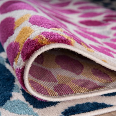 5' x 7' Multicolor Synthetic Floral Reversible Area Rug