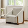 Sapphtopaz 1pc Chenille Fabric Accent Chair Upholstered Lounge Chair with Wooden Side Frame, Living Room Chair, Leisure Chair with Cushioned Seat - 3 of 4
