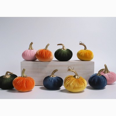 10ct Small Velvet Pumpkins - Bullseye's Playground™