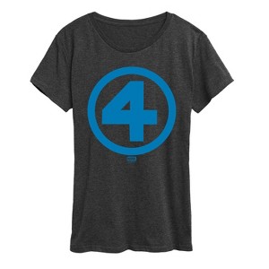 Women's - Marvel - Fantastic 4 Logo Blue Short Sleeve Graphic T-Shirt - 1 of 4