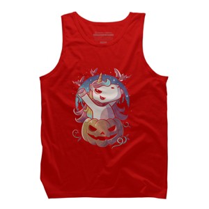 Men's Design By Humans Spooky Unicorn Funny Cute Magic Halloween By EduEly Tank Top - 1 of 3