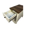 Vynxaria Farmhouse Night Stand with Charging Station Brown+White Barn Door Table Storage for Bedroom Living Room - 4 of 4