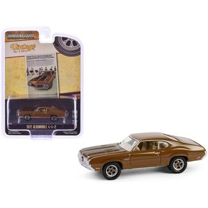 1972 Oldsmobile 442 Brown with Black "The Complete Escape Machine" "Vintage Ad Cars" 1/64 Diecast Model Car by Greenlight - 1 of 4