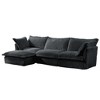 Oversized 120" Corduroy Slipcovered L-Shaped Modular Sectional Sofa with French Edges and Removable Covers, 4-Piece Free combination - 4 of 4