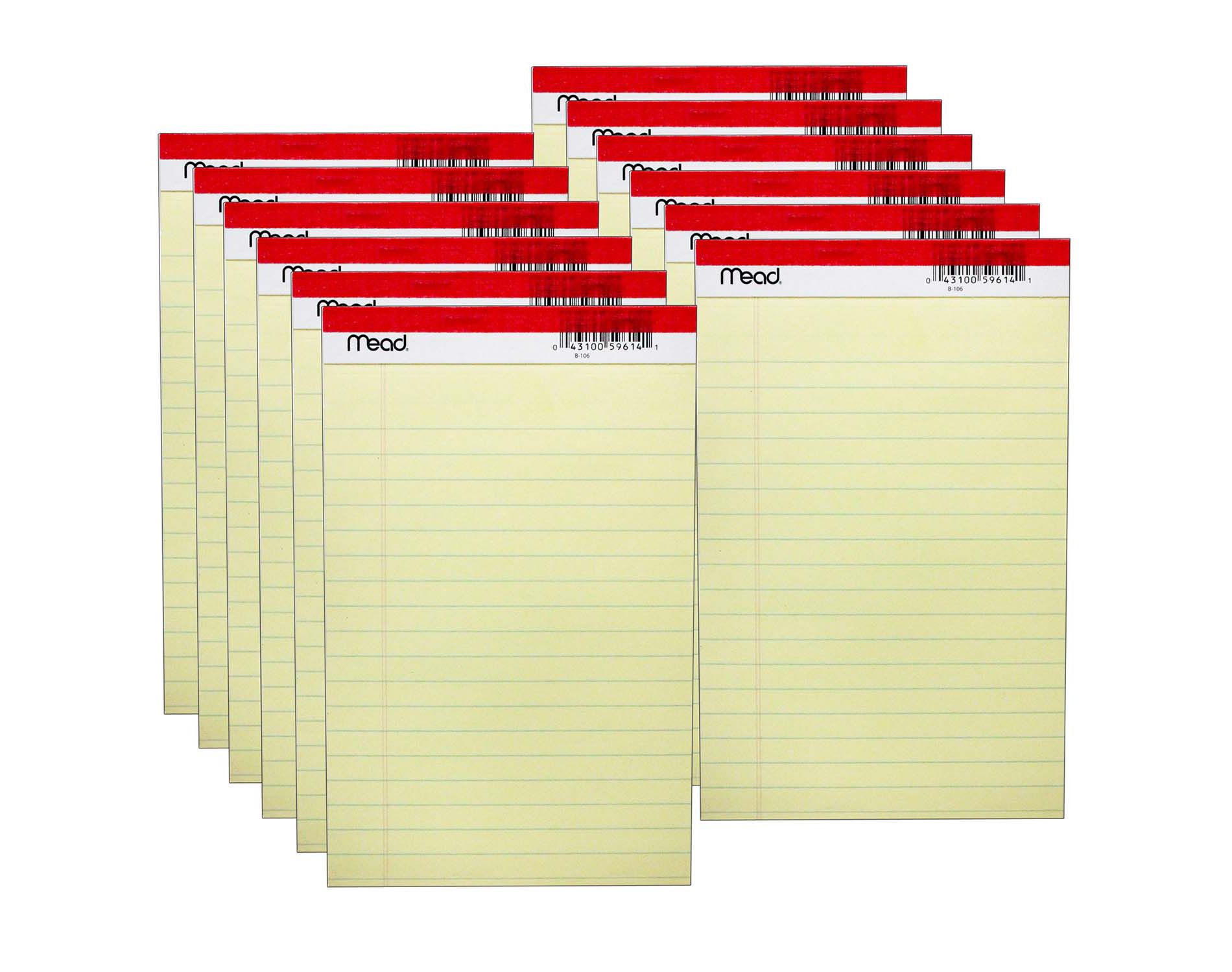 Mead Junior Legal Pad 5”x 8” (50 Sheets/Pad, 12 Pads) - Legal Note Pads, Pads of Paper