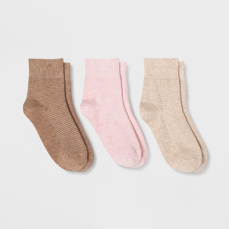 Women's 3pk Garter Stitch Ankle Socks - Universal Thread™ 4-10, 1 of 6