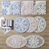 FONTOI Bathroom Rugs Bath Mat Rug Indoor Carpet Shower Mat Indoor Medallion Floral Pattern Shower Room Bathroom, Beige, 25"*25"*0.5" - 4 of 4