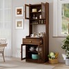 MOEPISY Kitchen Pantry Hutch Storage Cabinet, Farmhouse Kitchen Hutch Buffet Cabinet with Microwave Stand - 2 of 4