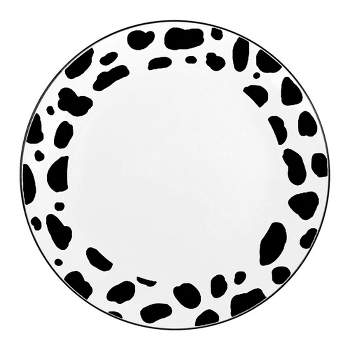 Smarty Had A Party 7.5" White with Black Dalmatian Spots Round Disposable Plastic Appetizer/Salad Plates (120 Plates)