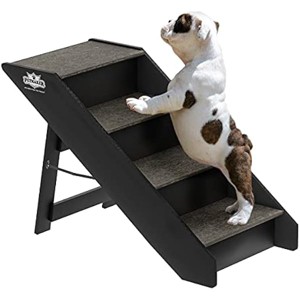 Pet Stairs - Home and Vehicle Nonslip Carpeted Dog Steps with 4-Step Design - for Puppies, Kittens, and Other Small Pets by PETMAKER (Gray) - 1 of 1