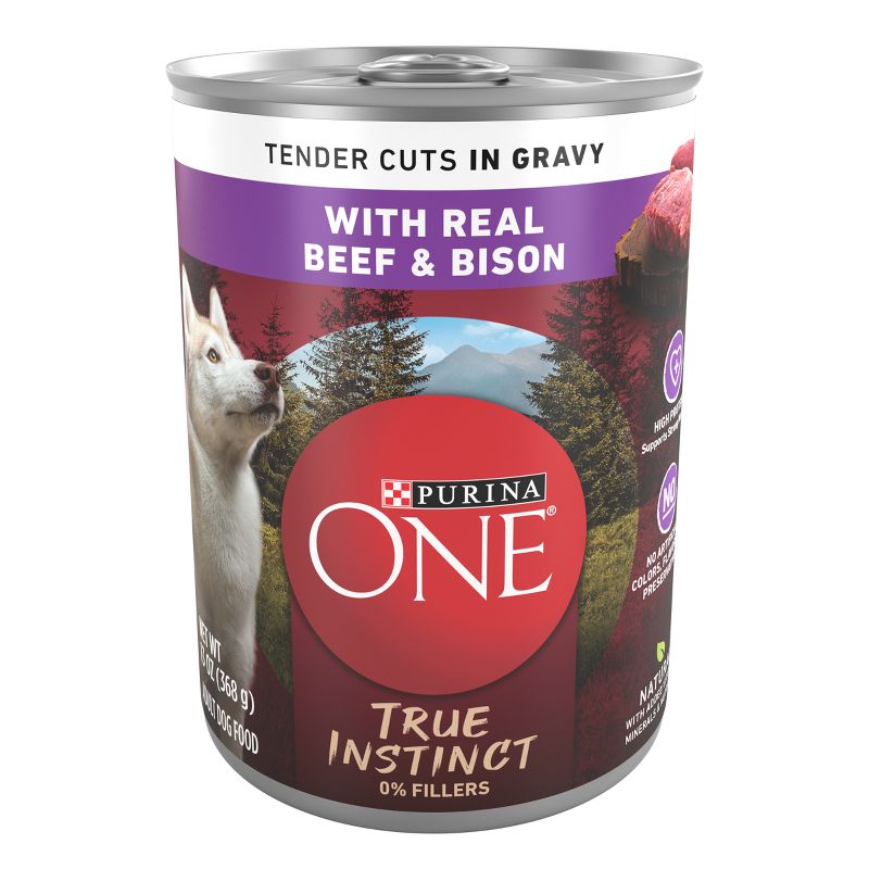 Purina ONE True Instinct Adult Wet Dog Food with Real Beef &#38; Bison Flavor - 13oz, 1 of 7