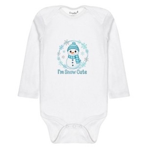 Everyday Kids Christmas Collection I’m Snow Cute Baby Onesie – Winter Snowman Graphic Bodysuit - 1 of 4
