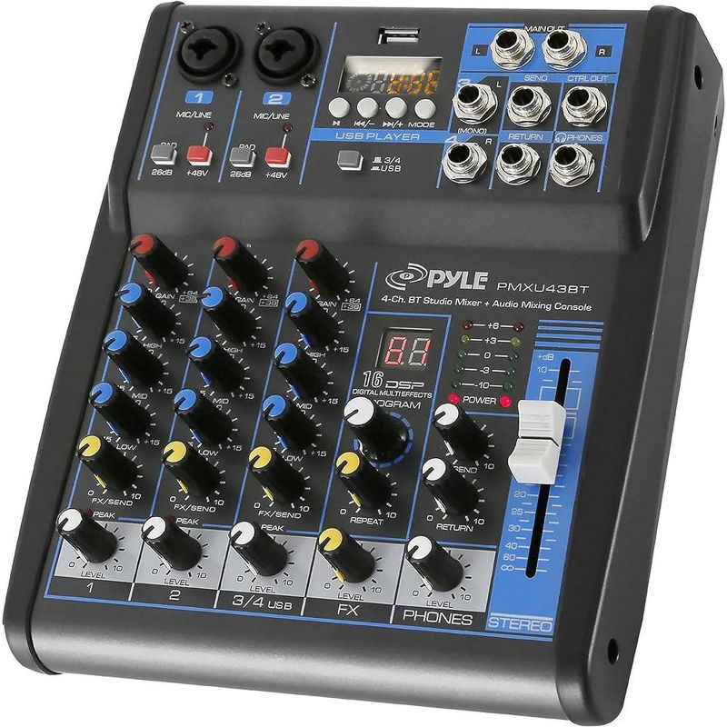 Pyle Professional Audio Mixer Sound - Black, 1 of 8
