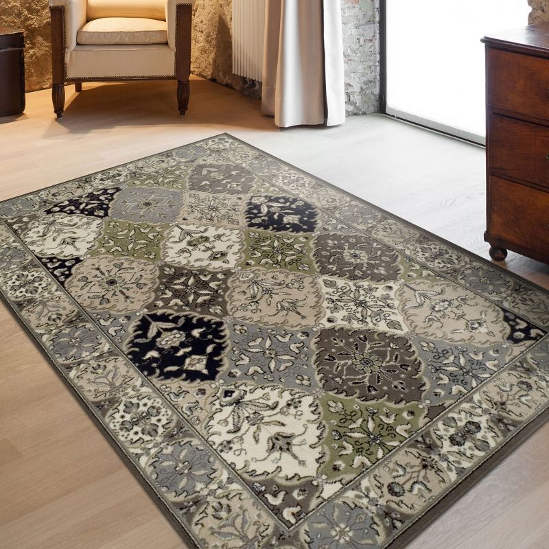 Contemporary Damask Indoor Area Rug or Runner by Blue Nile Mills, 2 of 5
