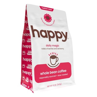 Happy Medium Roast Whole Bean Coffee - 12oz