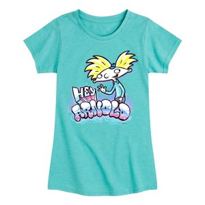 Girls' - Hey Arnold! - Airbrush Arnold Fitted Short Sleeve Graphic T-Shirt - 1 of 4