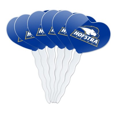 Hofstra University Lions Logo Heart Love Cupcake Picks Toppers Decoration Set of 6