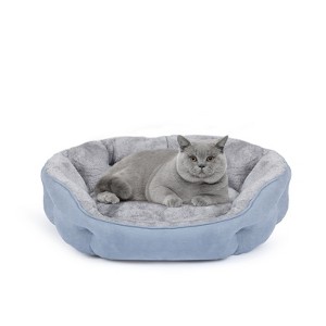 PureWags Small Dog Bed, Round Cat Bed Washable for Indoor Cats, Non-Slip Base and Removable Cushion, Pet Bed for Puppy and Kitten - 1 of 4