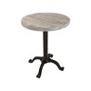 HomeRoots 22" Natural and Black Solid Wood and Metal Height Adjustable Round Pedestal End Table - 4 of 4