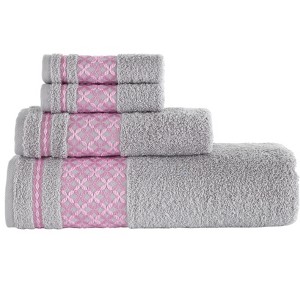 Kafthan Textile Plaid Cotton Towel Set – Bath, Hand, and Washcloth (Set of 4) - 1 of 4