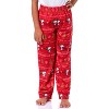 Peanuts Snoopy Girl's Christmas Sweater Sleep Tossed Print Pajama Pants For Kids - 3 of 4