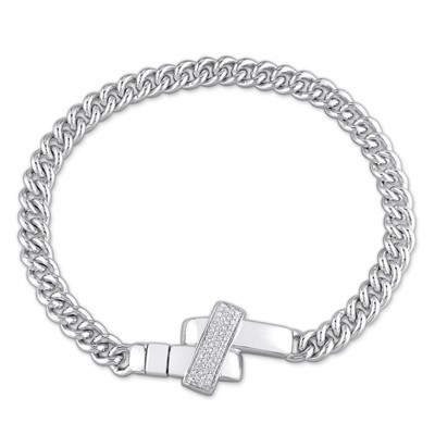EVERLY JEWELRY | Sterling Silver 1/3 CT Diamond TW Bracelet With Chain, 9 inch
