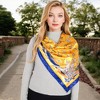 Anna-Kaci Women's Vintage-Inspired Satin Square Scarves with Vibrant Patterns and Bold Feather and Butterfly Motifs - 2 of 4