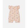 Deux par Deux Girl Printed Muslin One Piece Romper Peach with Pears - 2 of 3