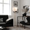VAXCEL Burnaby Gold Brass Mid-Century Modern Floor Lamp White Linen Shade Pull Chain Switch - 2 of 4