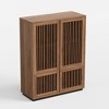 Luck Live 34.84 inch storage corner cabinet in walnut color. - 2 of 4