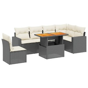 vidaXL Garden Sofa Set Black - 1 of 4