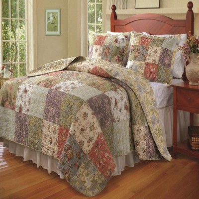 Blooming Prairie King Patchwork Cotton Sham