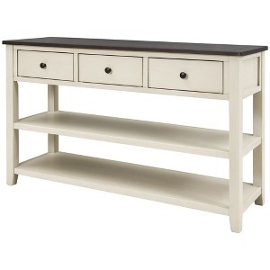 NicBex 50" Long Console Table Modern Wood Entryway Table with 2-Layer Storage and 3 Drawers for Hallway,Living Room - 1 of 4