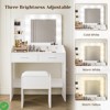 Makeup Vanity Desk w/Mirror and Lights Wood Vanity Table w/ Drawers Open Shelves Charging Station - 3 of 4