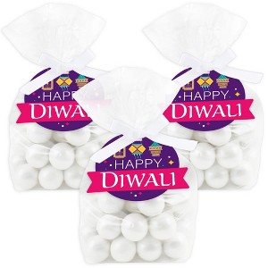 Big Dot of Happiness Happy Diwali - Festival of Lights Party Clear Goodie Favor Bags - Treat Bags With Tags - Set of 12 - 1 of 4