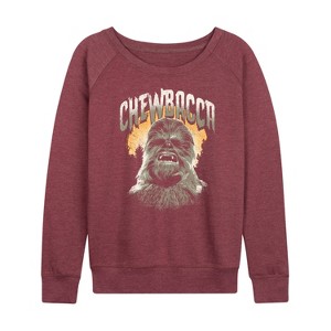 Women's - Star Wars - Chewbacca Full Moon Horror Lightweight French Terry Wide Neck Long Sleeve Shirt - 1 of 4