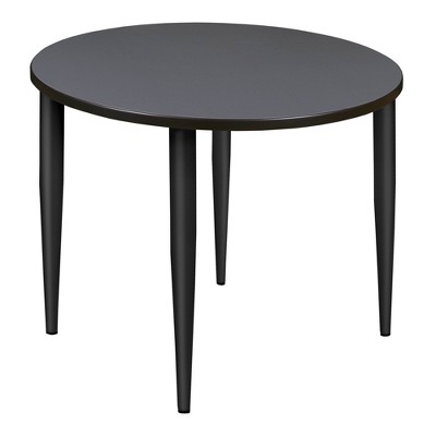 36&#34; Dali Round Tapered Leg Dining Table Gray/Black - Regency