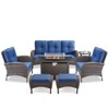 Gymojoy Sofa Patio Chair with Propane Fire Pit Table - 3 of 4