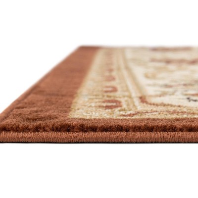 6' Square Brick Red Synthetic Stain-Resistant Area Rug