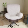 Okak Accent Chair, Modern Swivel Office Chair, Modern Chenille Chair with Faux Leather and Metal Base Frame, Accent Chair for Small Spaces - 2 of 4