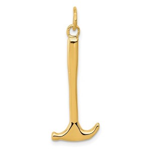 Black Bow Jewelry 14k Yellow Gold 3D Hammer Pendant - 1 of 4