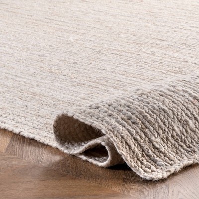 Hand-Braided Off White Jute 4' x 6' Reversible Area Rug